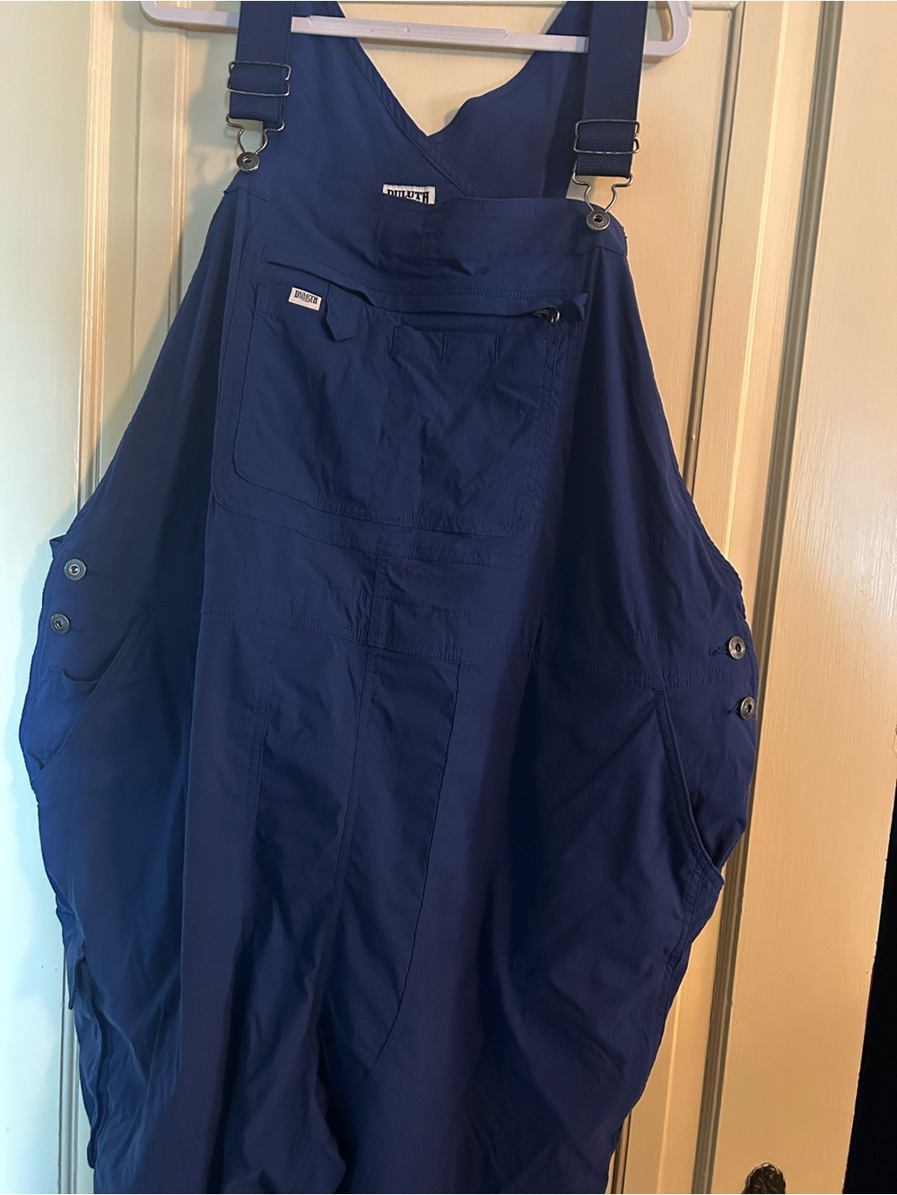 Duluth Trading Co Navy Blue Work-Style Bib Overall shorts 4x